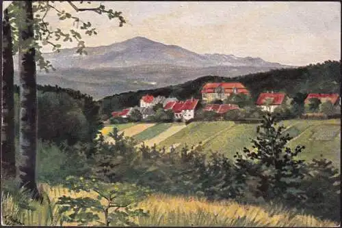 AK Friedrichsbrunn, Oberklippe mit Brocken Panorama, gelaufen 1911