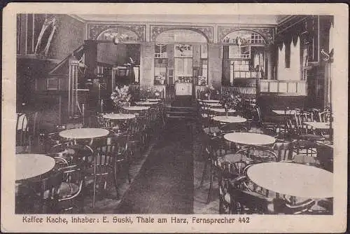 AK Thale, Kaffee Kache, Speisesaal, gelaufen 1925