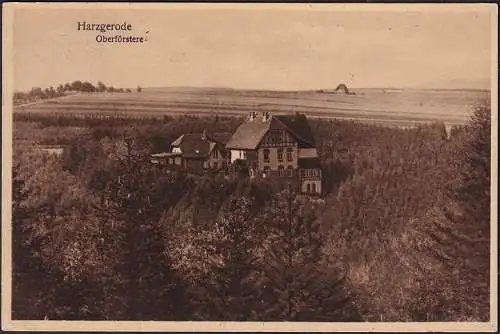 AK Harzgerode, Oberförsterei, Bahnpost, gelaufen 1937