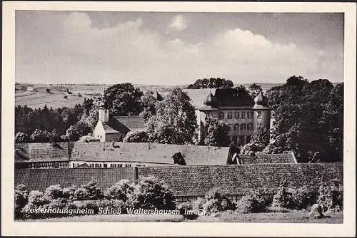 AK Waltershausen, Posterholungsheim Schloss Waltershausen, gelaufen 1955