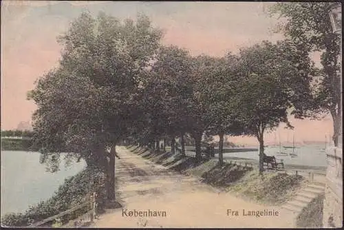 AK Copenhague, Von der Langelinie, Julmarke Friedrich VIII, Louise van Zweden, couru 1907