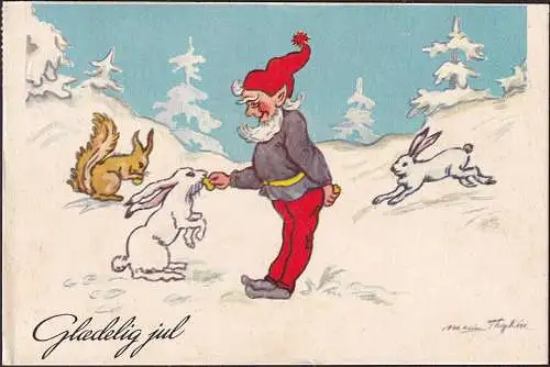 AK Glaedelig Jul, Nain nourrit des lapins, couru en 1958