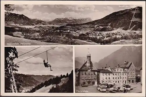 AK Immenstadt, place du marché, bus, ascenseur de montagne, non-roulé