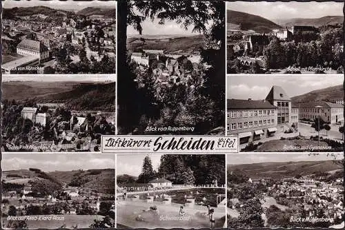 AK Schleiden, Hôtel de ville, lycée, piscine, couru 1964