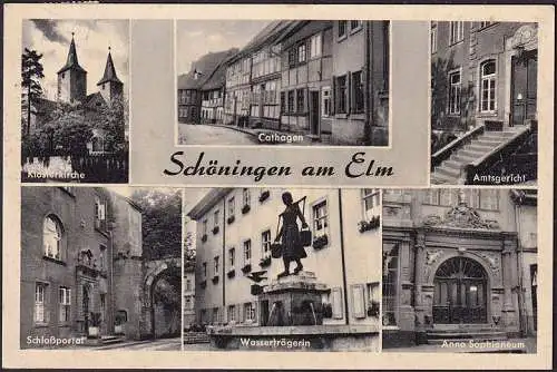 AK Schöningen am Elm, tribunal de l'arrondissement, Cathagen, église du couvent, porte-eau, courue en 1956