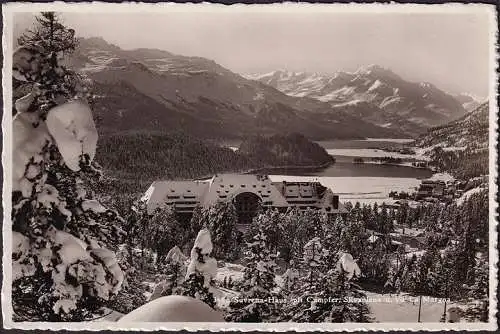 AK Suvretta Haus mit Campfer, Silvaplana, gelaufen 1938