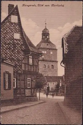 AK Harzgode, vue sur le marché, église, incurvée