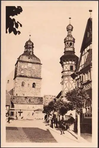 AK Harzgerode, Hôtel de ville, Église, non-franchie- date 1954