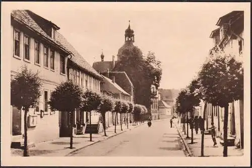 AK Harzgerode, Straßenpartie mit Kirche, ungelaufen- datiert 1954