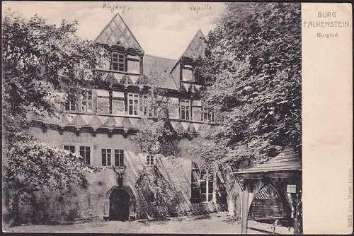 AK Selketal, Château de Falkenstein, Cour du châteaux, incurvé