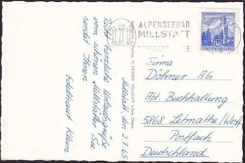 AK Millstadt am See, Stadtansicht, gelaufen 1965