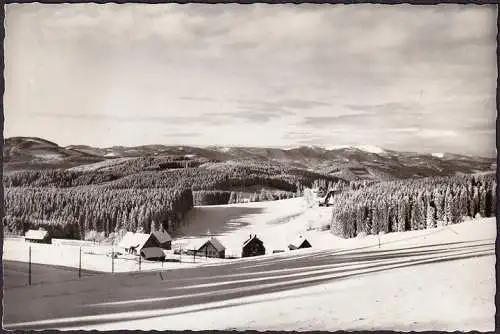 AK Schwärzenbach, Pension Feldbergblick, Panoramaansicht im Winter, gelaufen 197