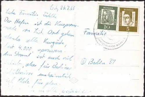 AK Sylt, List, Hafen, DGzRS Kreuzer, Fischerboote, gelaufen 1963