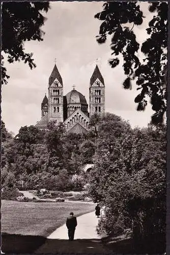 AK Speyer, Dom mit Domgarten, Jugendherberge Am Leinpfad, gelaufen 1963