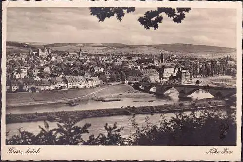AK Trier, Stadtansicht mit Römerbrücke, gelaufen 1940