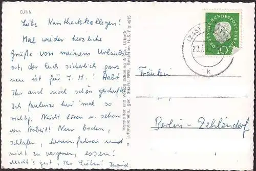 AK Eutin, Fliegeraufnahme, Stadtansicht, Kirche, gelaufen 1960