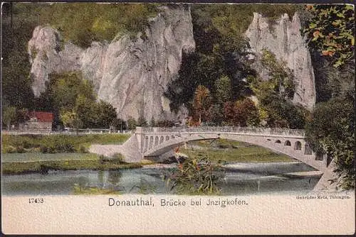 AK Donautal, Brücke bei Inzigkofen, ungelaufen