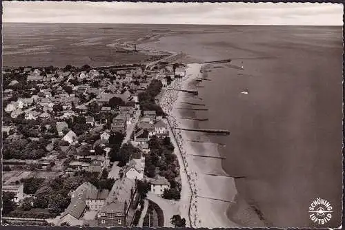 AK Wyk auf Föhr, Fliegeraufnahme, gelaufen 1956