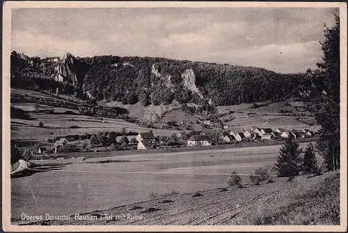 AK Hausen im Tal mit Ruine, gelaufen 1942