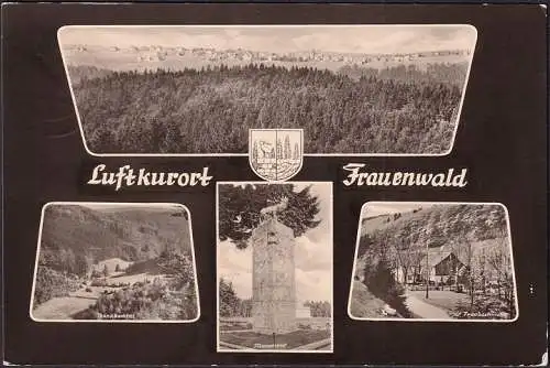 AK Frauenwald, Monument, Fraubachmühle, Tränkbachtal, gelaufen 1966