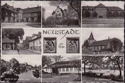 AK Neustadt am Rdge, Kreiskrankenhaus, Schule, Amtsgericht, Markt Straße, gelaufen 1968