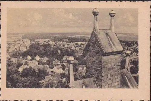 AK Udsigt fra Roskilde, Domkirke sondre Taarn, gelaufen 1952