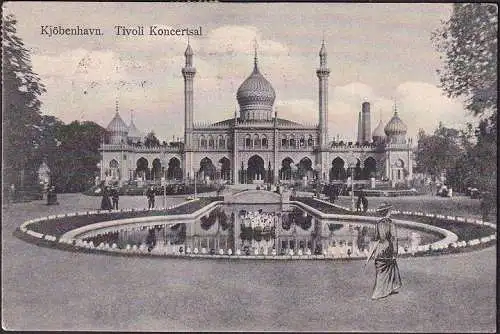 AK Kjöbenhavn, Tivoli Koncertsal, Salon Schnell Dampfer Hertha, gelaufen 1912