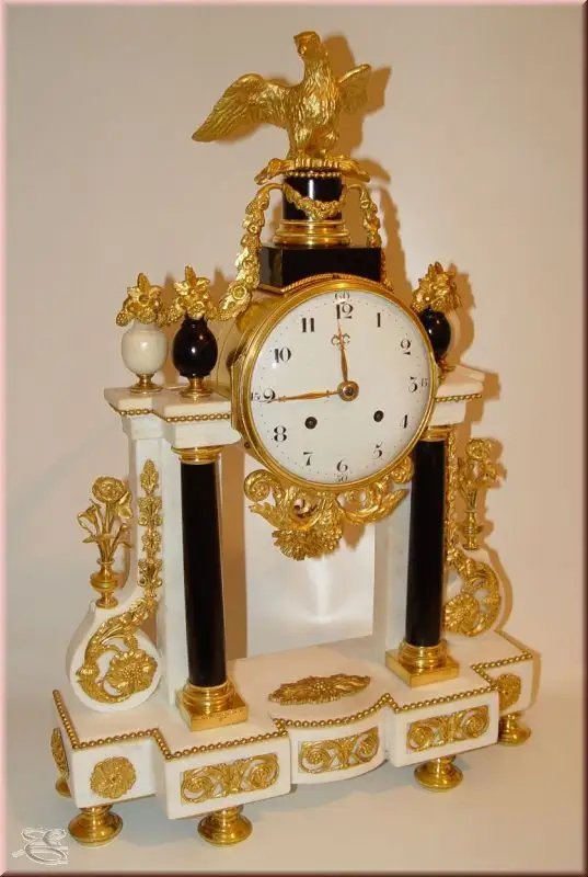 Rare Louis Seize Pendule mit Viertelschlag u. Spindelhemmung 0