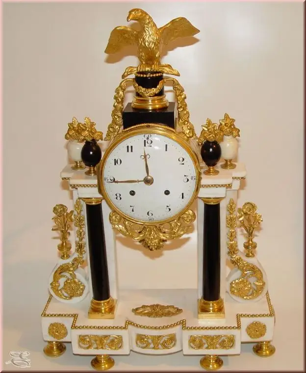 Rare Louis Seize Pendule mit Viertelschlag u. Spindelhemmung 1