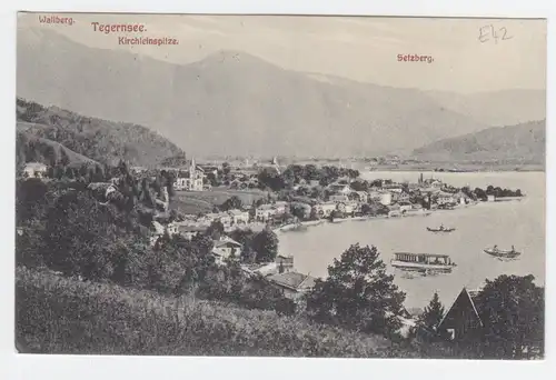 Bayern 1911, Tegernsee sw AK, gebr. m. 5 Pf. u. K2 Tegernsee. #2233