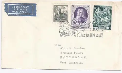 Österreich Christkindl 1963, Luftpost Brief n Australien! Gute Destination #2051