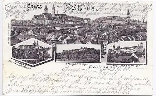 Freising, Litho-Ak m. Weihenstephan u. Lehrerseminar. #548