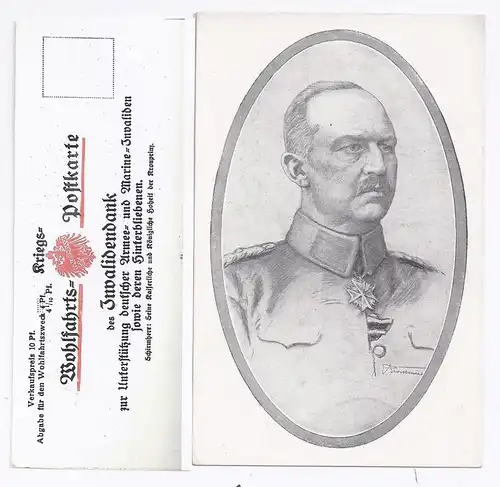 Generalleutnant von Ludendorff, ungebr. Invalidendank sw-AK. #1629