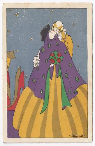 Italien 1930, Künstlerkarte "Cattina", v. Palermo gebr. Farb AK. #1341