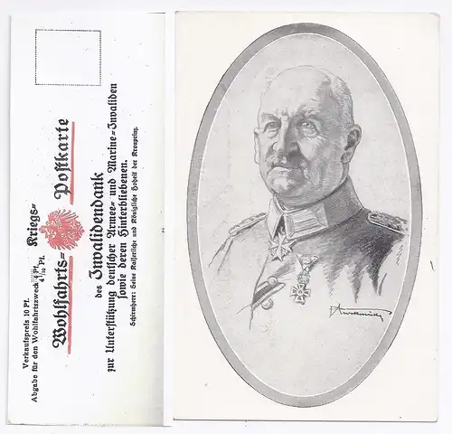 General von Linsingen, geb. in Hildesheim, ungebr. Invalidendank sw-AK. #1609