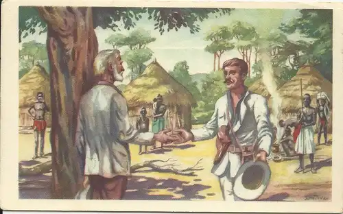 Ostafrika,Treffen Livingstone u. Stanley in Ujiji, Expedition Sammelbild. #1661