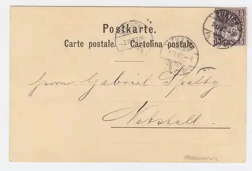 Schweiz 1882, 5 C. Faserpapier auf Karte v. Zürich. #1126