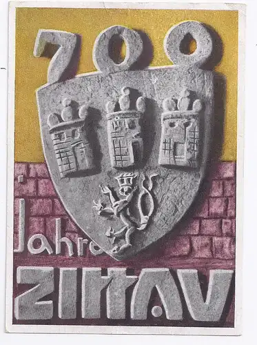 Sachsen 1955, 700 Jahre Zittau, gebr. Farb AK. #1124