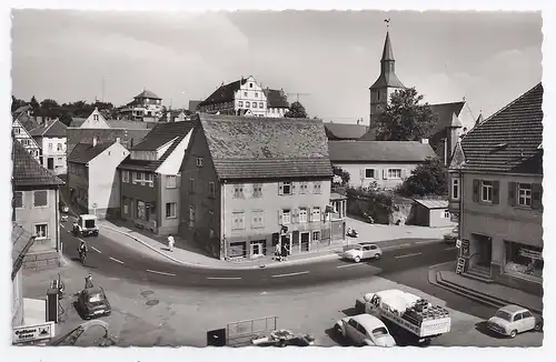 Bad Friedrichshall Kochendorf, Foto AK m. Gasthaus Krone u. Geschäften. #1023