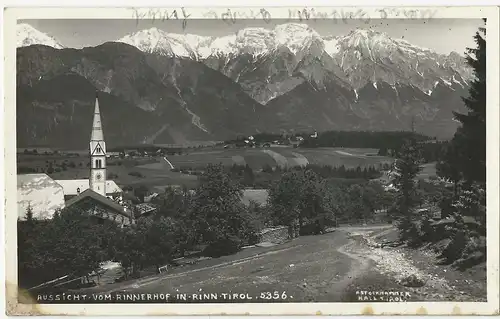 Rinn Tirol, sw AK m. Posthilfstelle Stempel  * Rinn. P. Innsbruck 2 *. #2071