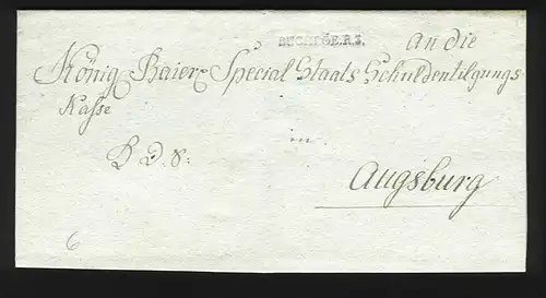 Bayern, Buchloe.R.3. auf Brief n. Augsburg. #1224