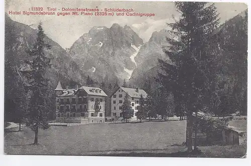 Italien, Schluderbach Carbonin Toblach, gebr. sw-AK Hotel Sigmundsbrunn. #333