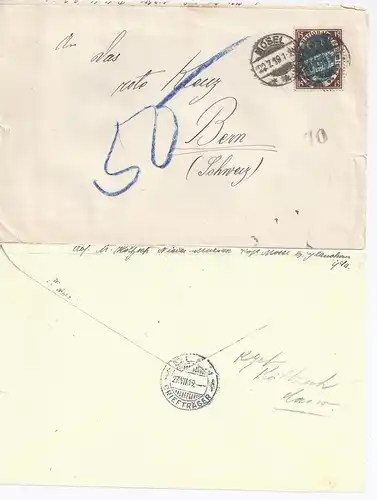 DR Schweiz 1923, KGF POW Kolzich Cairo, Brief v. Mosel an Rotes Kreuz Bern.