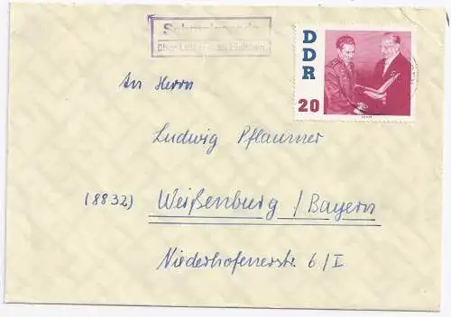 DDR 1960, Schmalzerode ü. Lutherstadt Eisleben, Brief m. Landpoststellen.. #1386