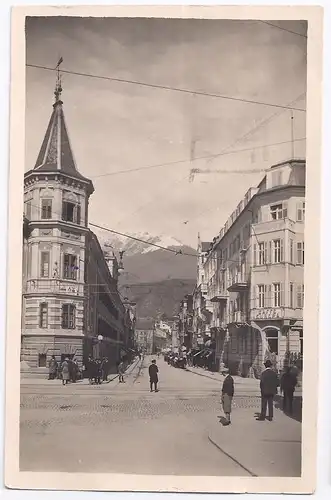 Italien, Meran Merano mit Café Europa, Südtirol Trentino Foto AK.#543