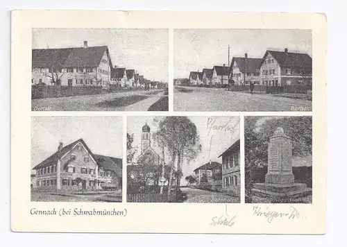 Gennach b. Schwabmünchen, ungebr. sw-AK. #618