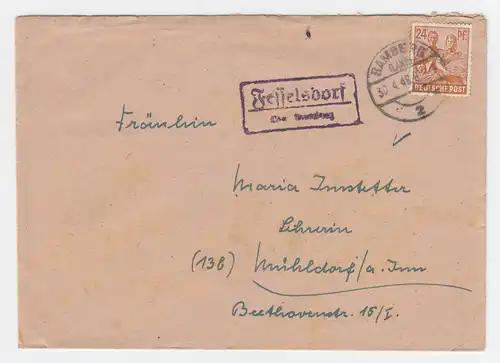 1948, Fesselsdorf über Bamberg, Landpost Stpl. auf  Brief m. 24 Pf. #1233