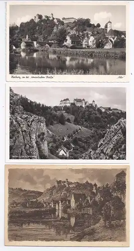 Harburg Schwaben, 3 ungebr. sw AK, 1mal Kunstdruck. #688