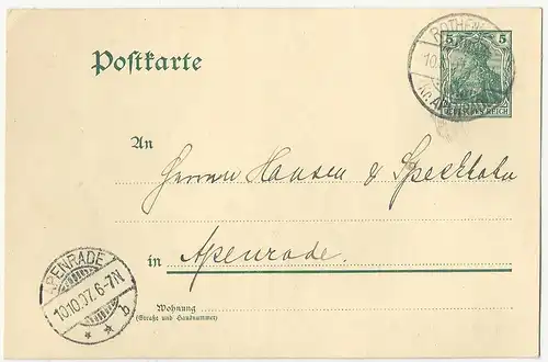 DR 1907, Schleswig Stpl Rothenkrug Kr Apenrade auf Ganzsache v Norderhostrup #78
