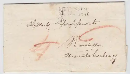Württemberg, L2 Münsingen m. korrigiertem Datum!! Porto Brief. #1493